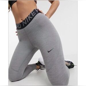 Nike Pro Grey Dri-Fit High-Waist Performance Leggings